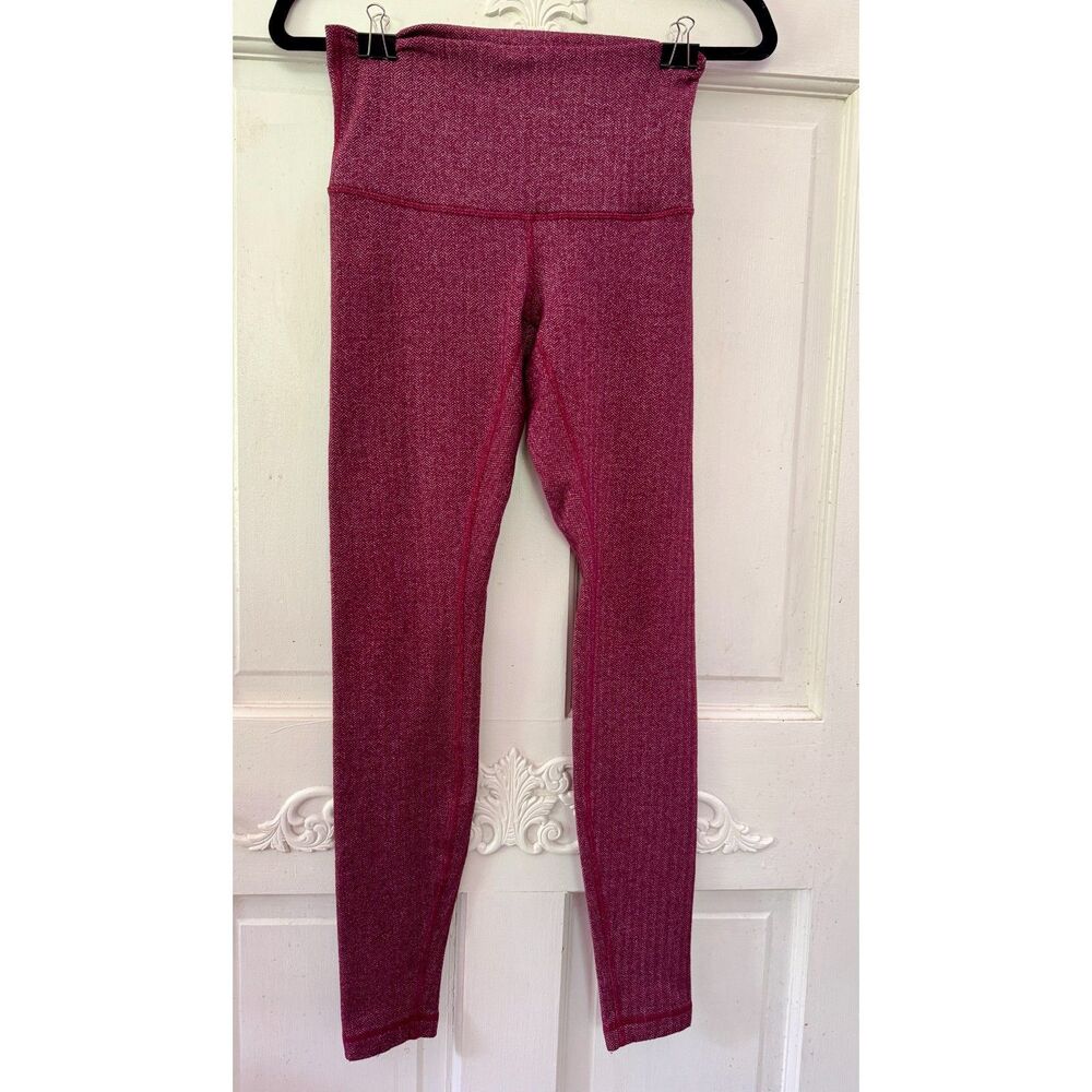 Lululemon Wunder Under Leggings XS-S | Herringbone Maroon High Rise Yoga Pants
